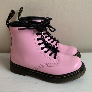 Dr. Martens Pink Patent Leather Toddler Boots Size 9